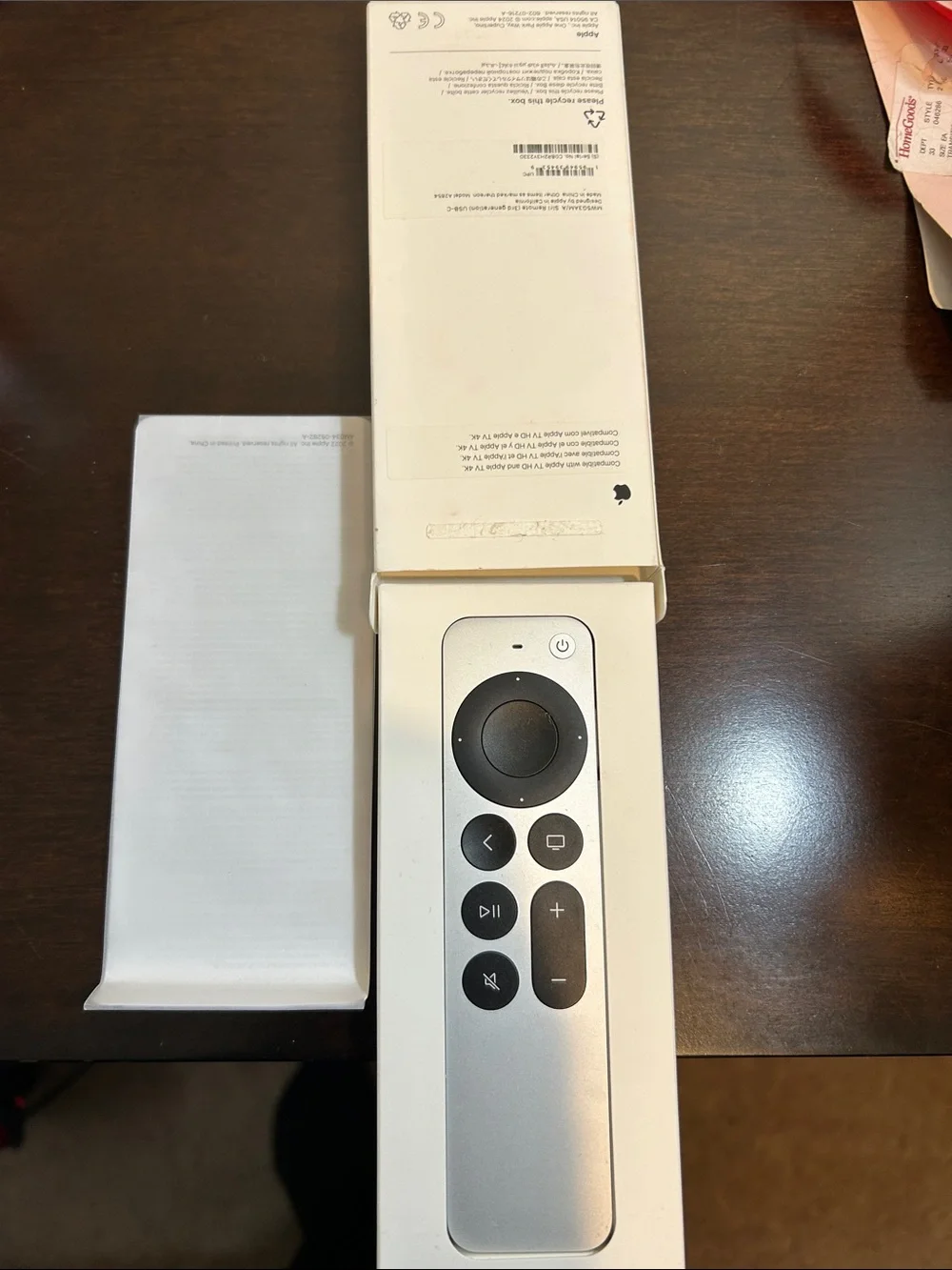 Apple White Siri Remote (3rd Gen) Retail Box Back